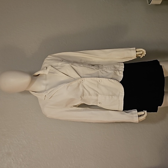 VTG GEORGE ME White Two Button Blazer Jacket Size 16 - Picture 2 of 10